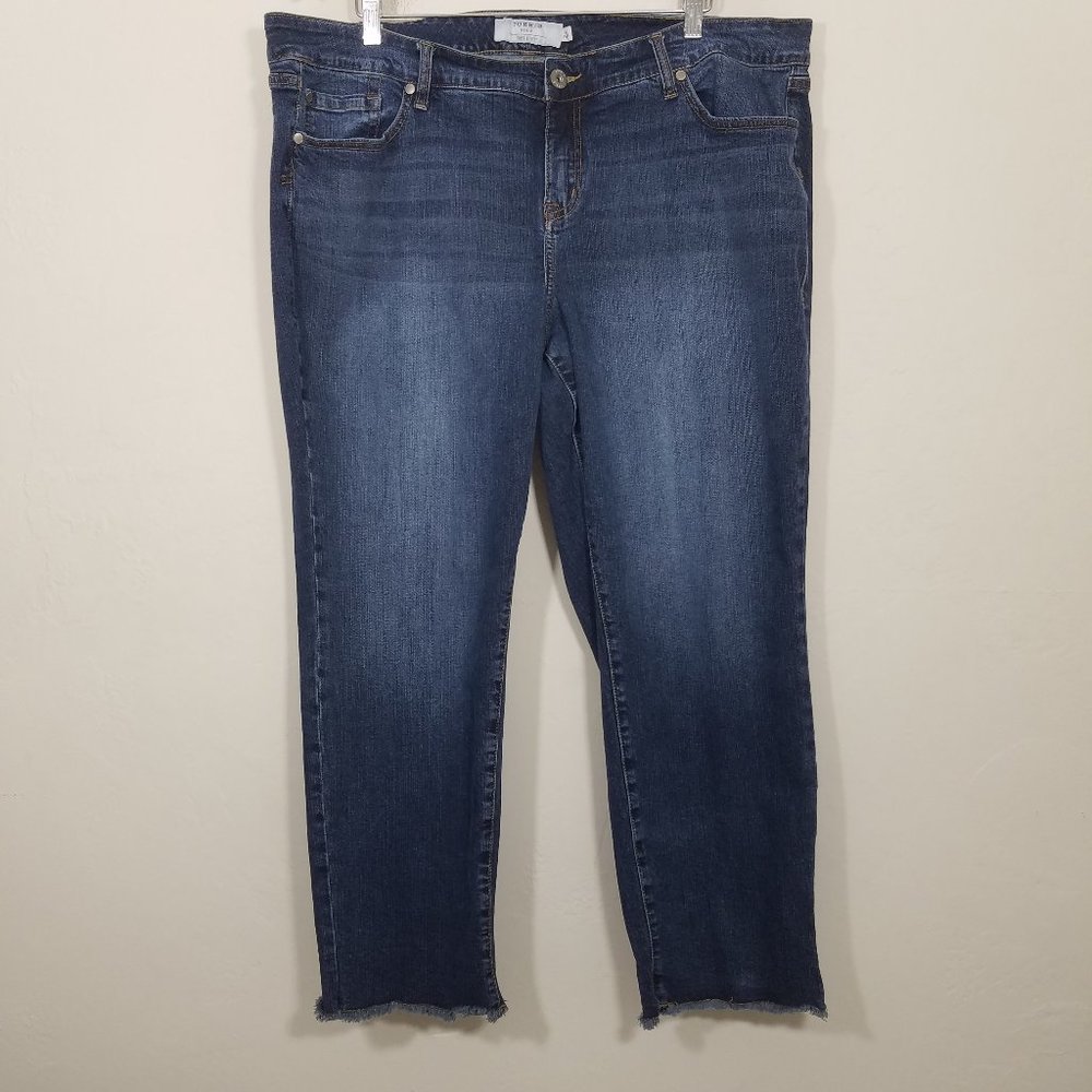 Torrid Boyfriend Raw Hem Stretch Jeans Size 22